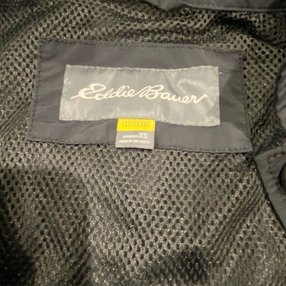 Eddie Bauer Black Nylon Fitted Travex Weatherproof Jacket XS - Picture 7 of 10